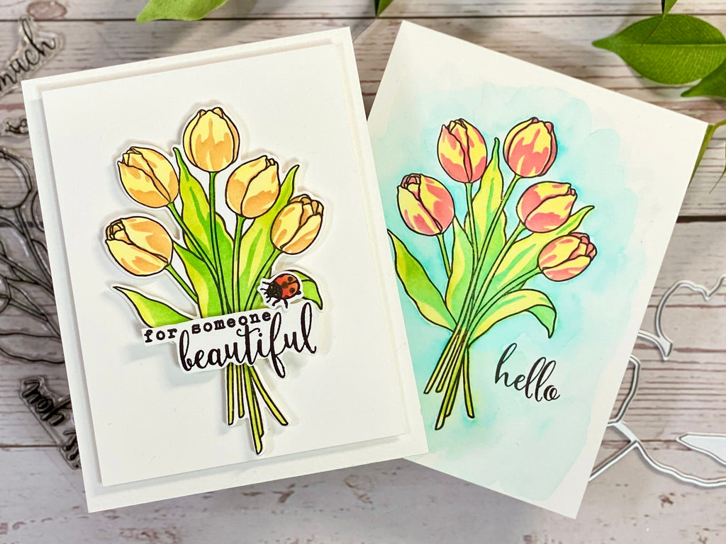 Bouquet de tulipes avec Hero Arts