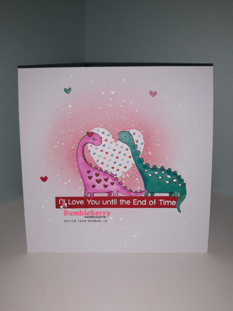 Timbres Cutieasaurus, combinés avec Sweet Stack pour la carte 5 de la série My Valentines. 
