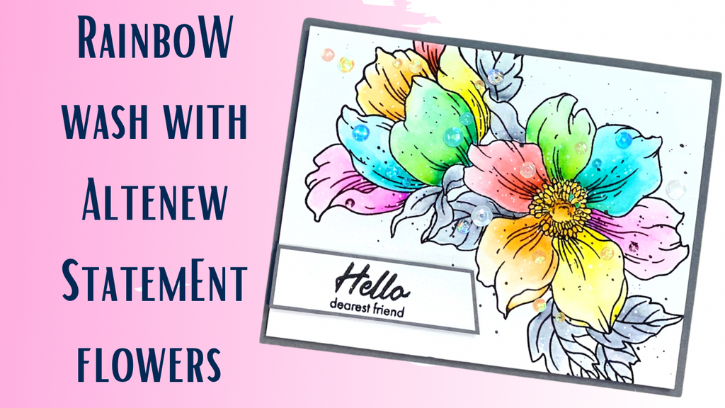 Altenew Rainbow Statement Flowers with Watercolors