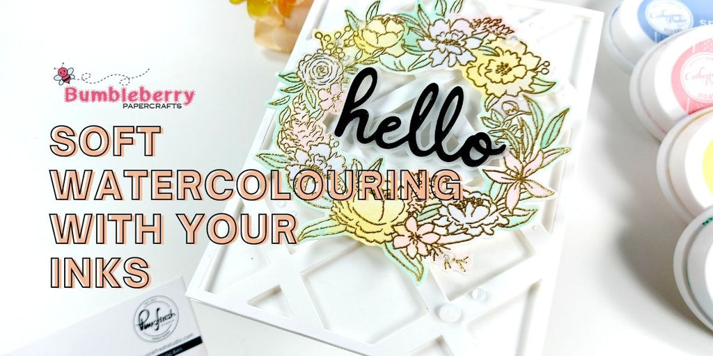 Soft watercolouring with your dye inks - PinkFresh Studio Floral Elements