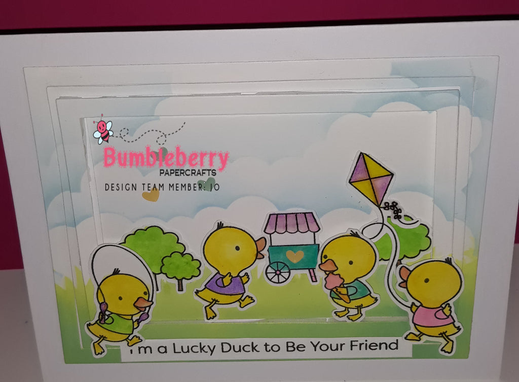 Just Ducky, je suis prêt pour Pâques, en utilisant des teintes pastel, pour une sensation printanière, sur mes cartes. 