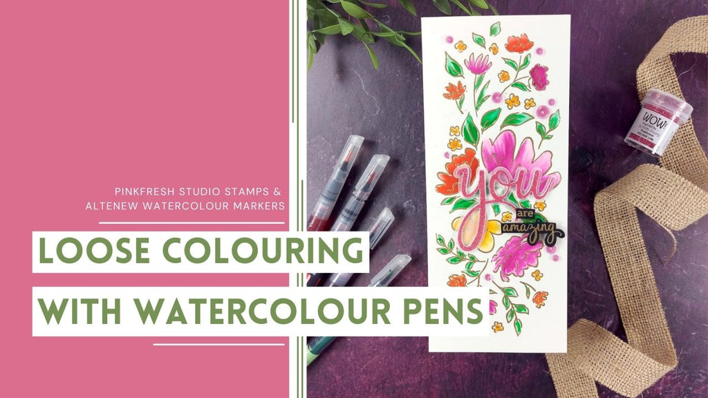 Loose colouring with watercolour markers! (Altenew and PinkFresh Studio supplies)