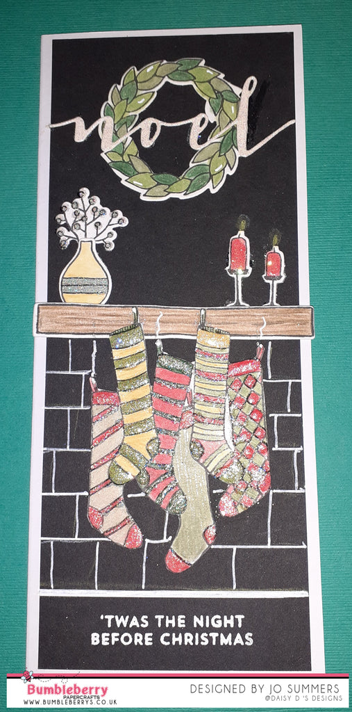 Creating A Slimline Christmas Scene, Using the Concord and 9th Stamps and Dies (Merry Mantle) Card One Christmas Collection.