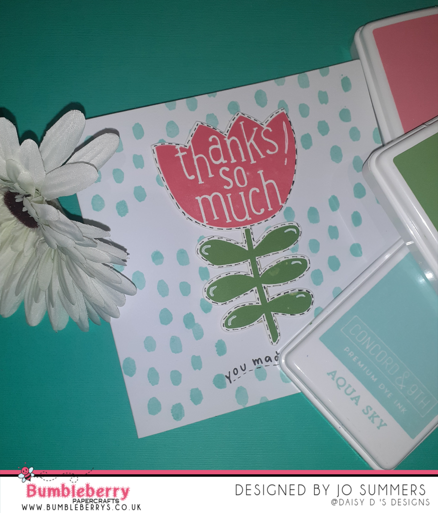 Simple Thank You Card Showcasing The Adorable Flower Shaker Shapes from Concord and 9th.