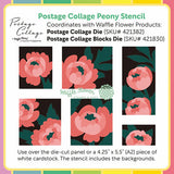 Postage Collage Peony Stencil