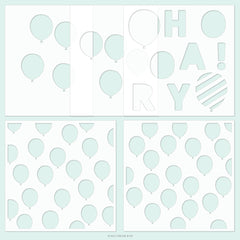 Bunch of Balloons Stencil Pack (3 6 x 6; 2 4.75 x 6)