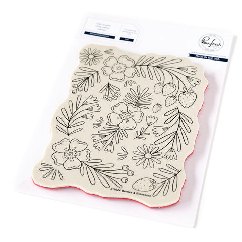 Berries & Blossoms cling stamp