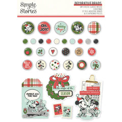 Simple Stories Say Cheese Classic Mouse Christmas - Decorative Brads