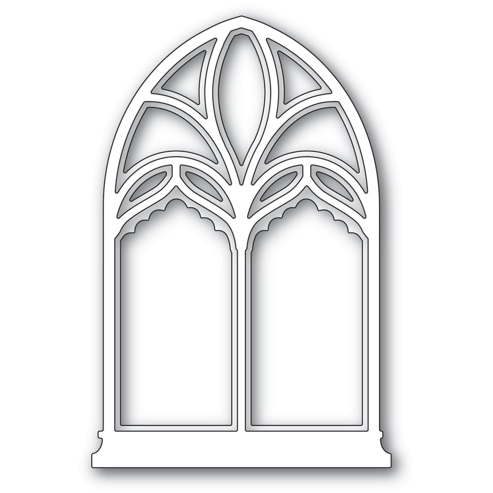Fenêtre de la cathédrale gothique voûtée 