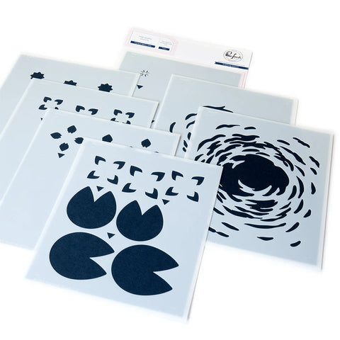 Tranquil Water Lilies stencil