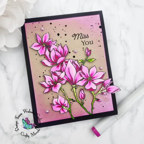 Whimsical Magnolias Stamp Set 