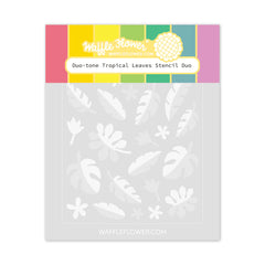 Duo-tone Tropical Leaves Stencil