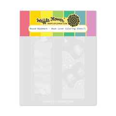 Round Bookmark - Book Lover Coloring Stencil