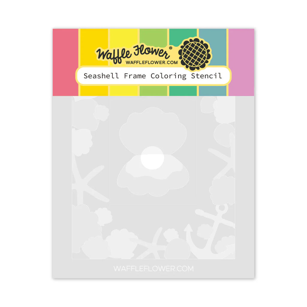 Seashell Frame Coloring Stencil