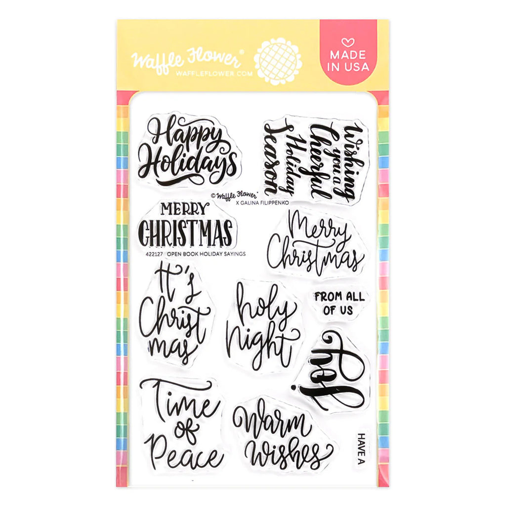 Open Book Holiday Sayings Stamp Set