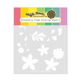 Poinsettia Frame Coloring Stencil