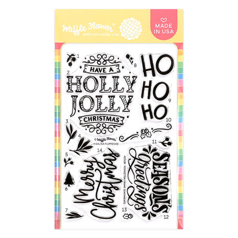 Poinsettia Frame Sentiments Stamp Set