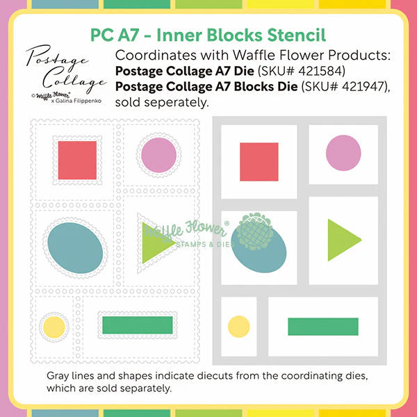 Postage Collage A7 Inner Blocks Stencil – Bumbleberry Papercrafts Ltd
