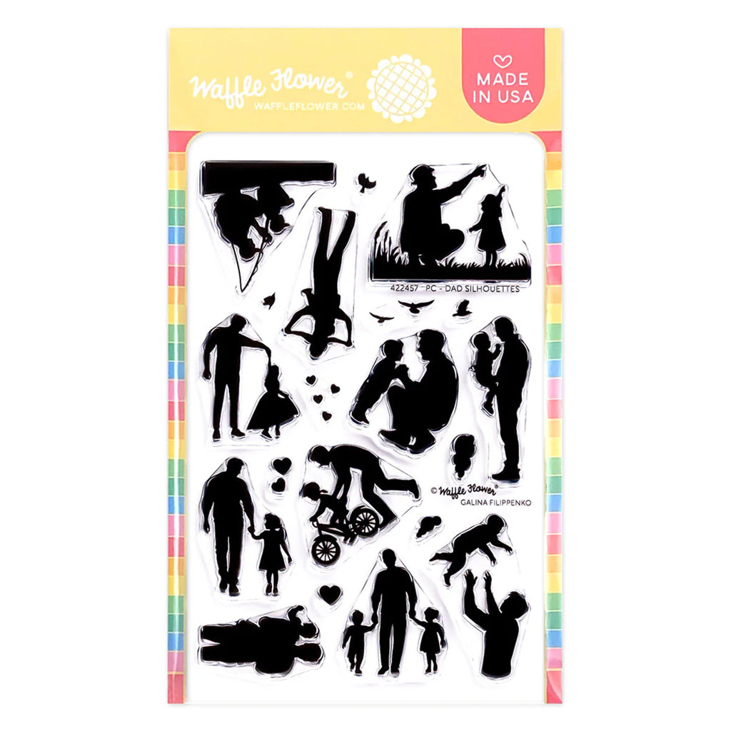 Postage Collage Dad Silhouettes Stamp Set