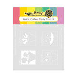 Square Postage - Pansy Stencil