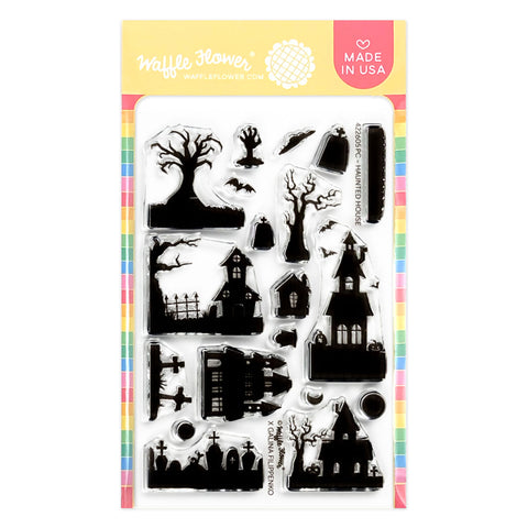 Postage Collage Haunted House Silhouette Stamp Set