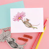 Daisy Mouse Cling Rubber Stamp from the Spring Collection by House-Mouse Designs