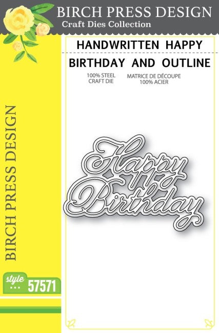 Handwritten Happy Birthday and Outline