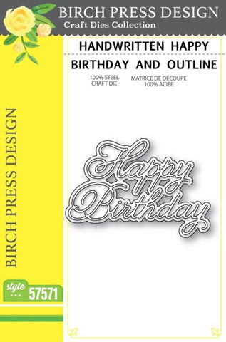 Handwritten Happy Birthday and Outline