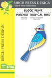 Block Print Perched Tropical Bird