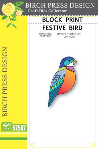 Block Print Festive Bird