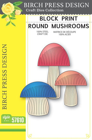 Block Print Round Mushrooms
