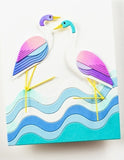 Block Print Standing Crane