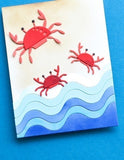 Block Print Dancing Crabs