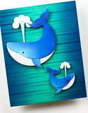 Block Print Whale Duo