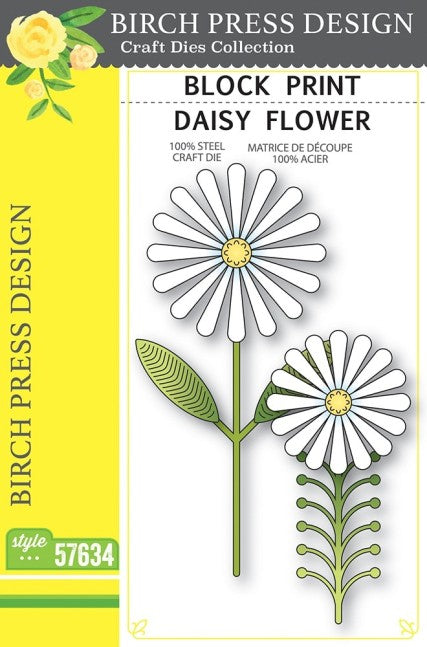 Block Print Daisy Flower
