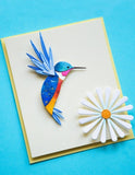Block Print Flashy Hummingbird