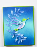 Block Print Soaring Hummingbird