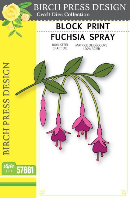 Block Print Fushsia Spray
