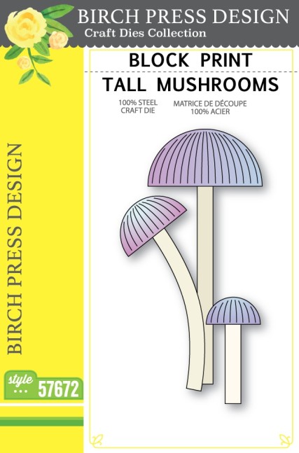Block Print Tall Mushrooms