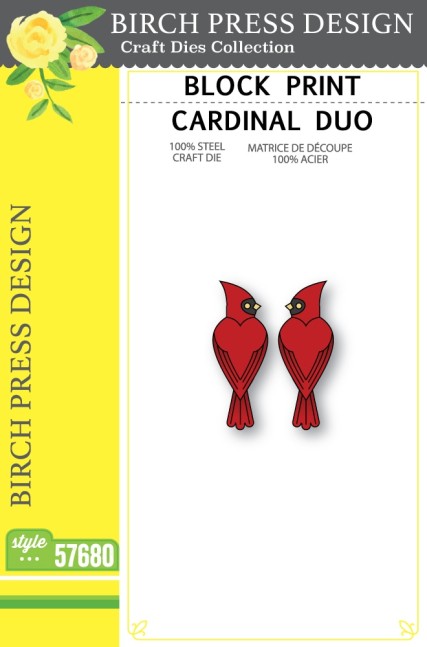Block Print Cardinal Duo