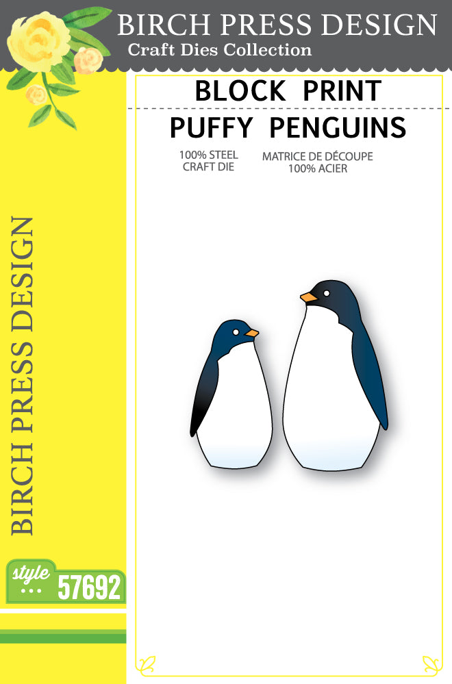 Block Print Puffy Penguins