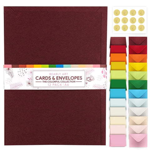 Cartes et enveloppes - Collection colorée