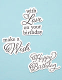 Elegant Birthday Sentiments Clear Stamp and Die Set