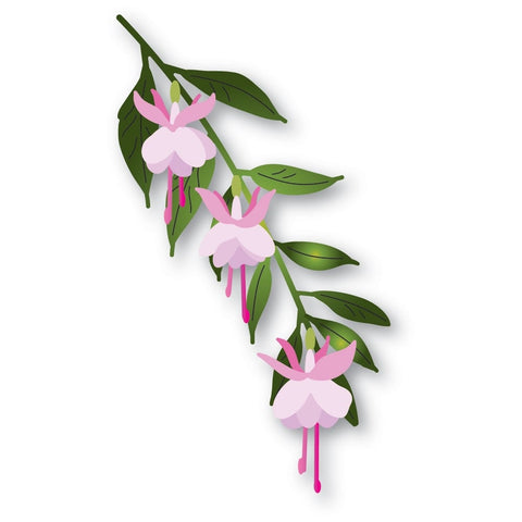 Little Fuchsia Flower Trio and Branch