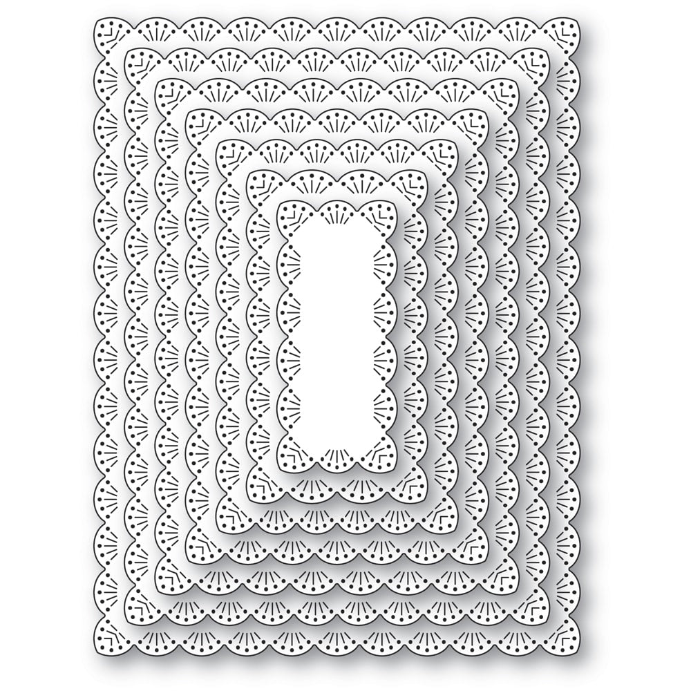 Fan Stitch Scalloped Frames