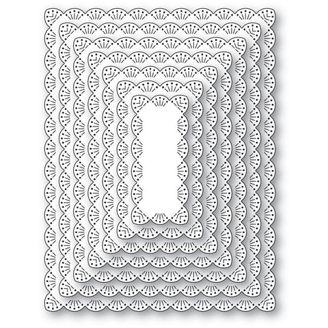 Fan Stitch Scalloped Frames