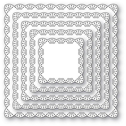 Fan Stitch Scalloped Square Frames