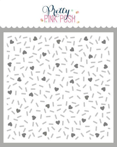 Layered (2) Heart Sprinkles Stencil