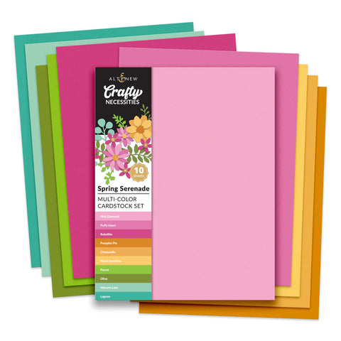 Crafty Necessities: Spring Serenade Multi-Color Cardstock Pack (10 Sheets/Set)