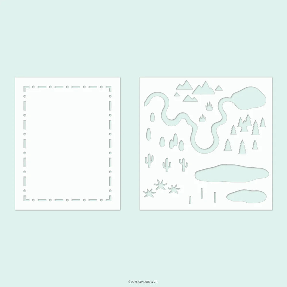 Adventure Awaits Stencil Pack (2 qty; 6 x 6)
